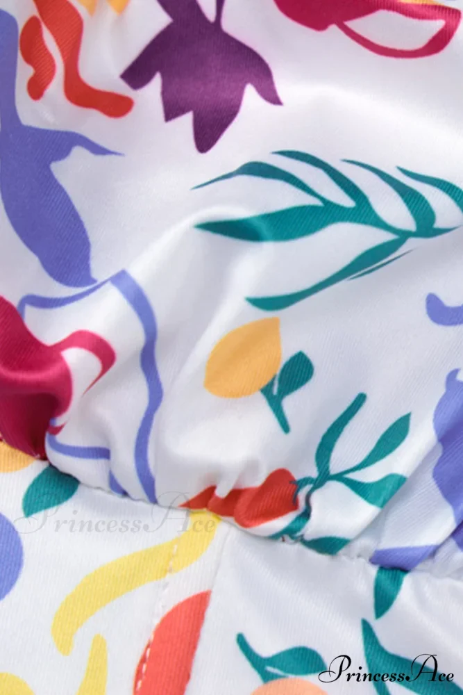 Print Halter Backless Dress in Multicolor - Image 9