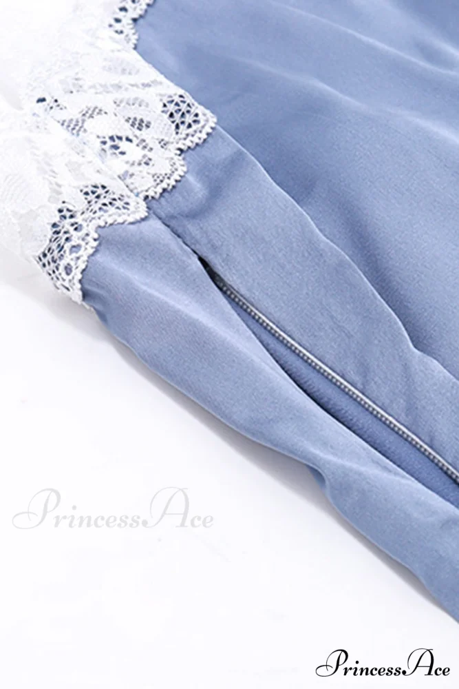 Satin Halter Lace Patchwork Dress - Image 8