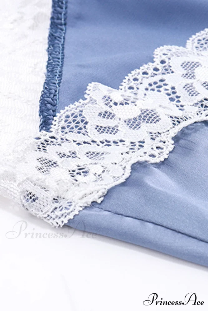 Satin Halter Lace Patchwork Dress - Image 9