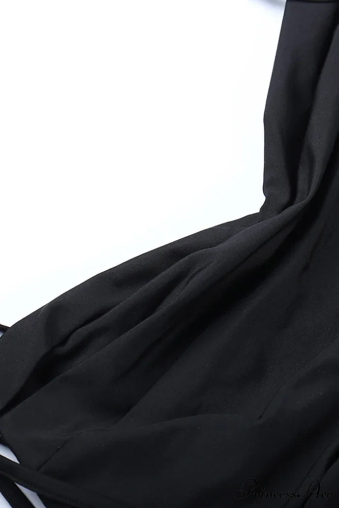 Cowl Neck Tie-straps Dress with Slit - Image 8
