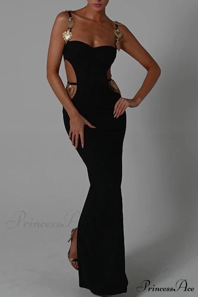 Cutout Slit Back Cami Dress with Contrast Detail - Image 10