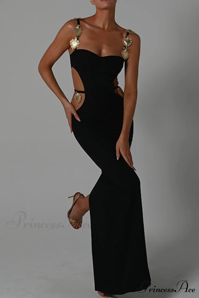 Cutout Slit Back Cami Dress with Contrast Detail - Image 11