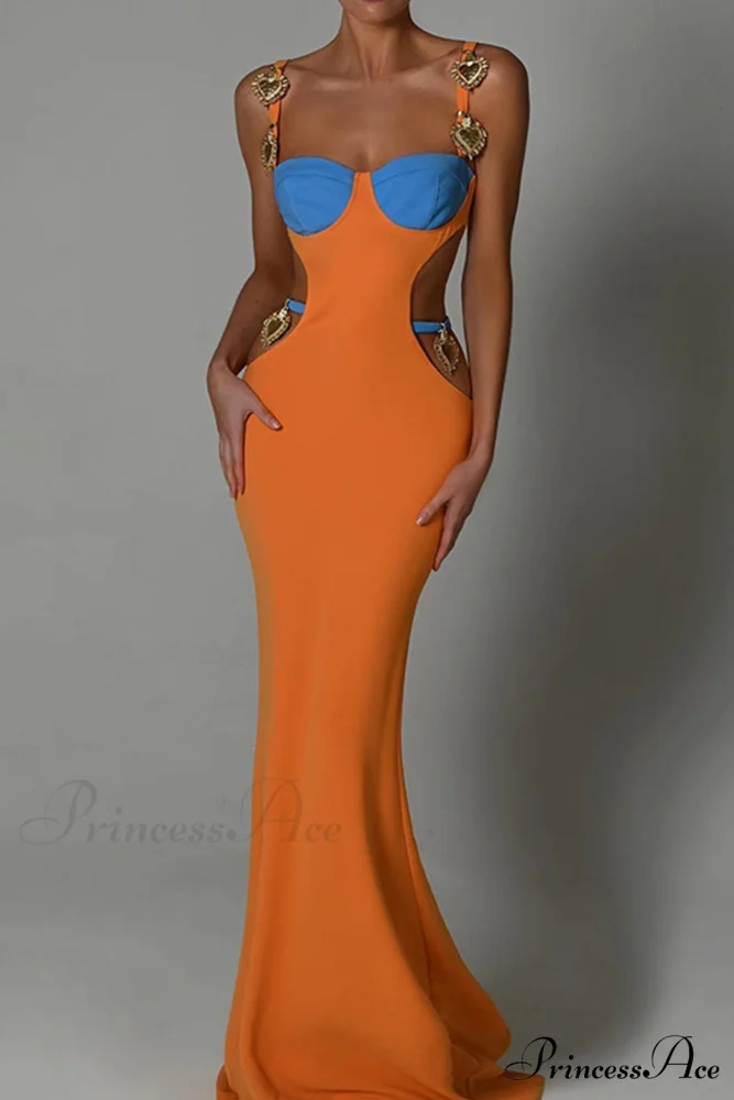 Cutout Slit Back Cami Dress with Contrast Detail - Image 7