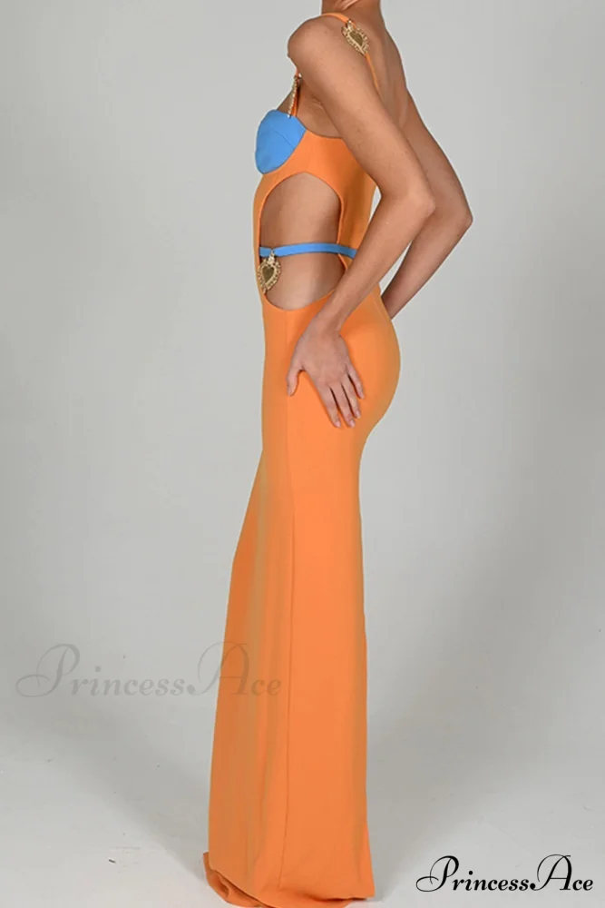 Cutout Slit Back Cami Dress with Contrast Detail - Image 8