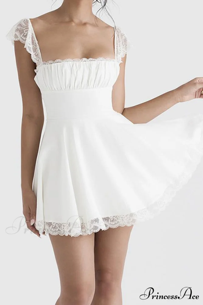 Strappy Lace Patchwork Corset Dress - Image 5