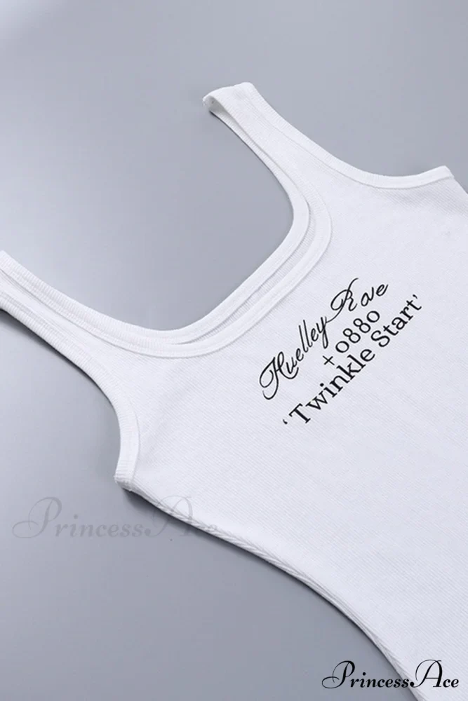 Bodycon Tank Dress with Letter Print - Image 8