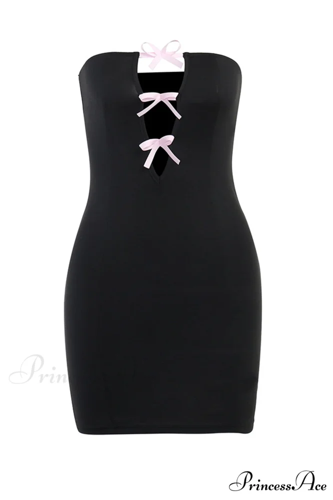 Strapless Dress with Bow-Tie Cut-Out - Image 7