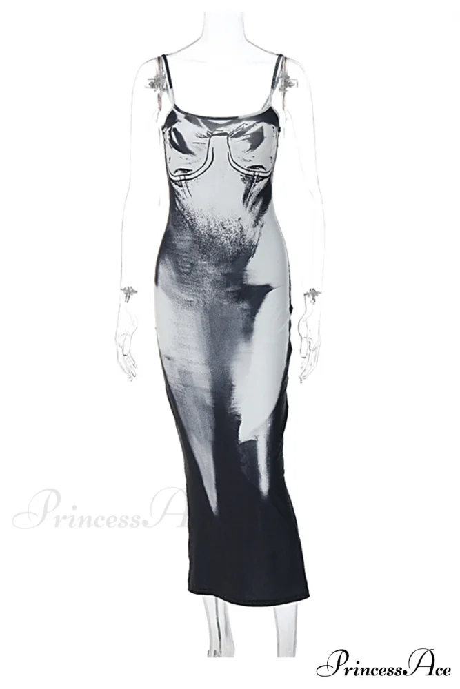 Gradient Black Bodycon Cami Dress - Image 6