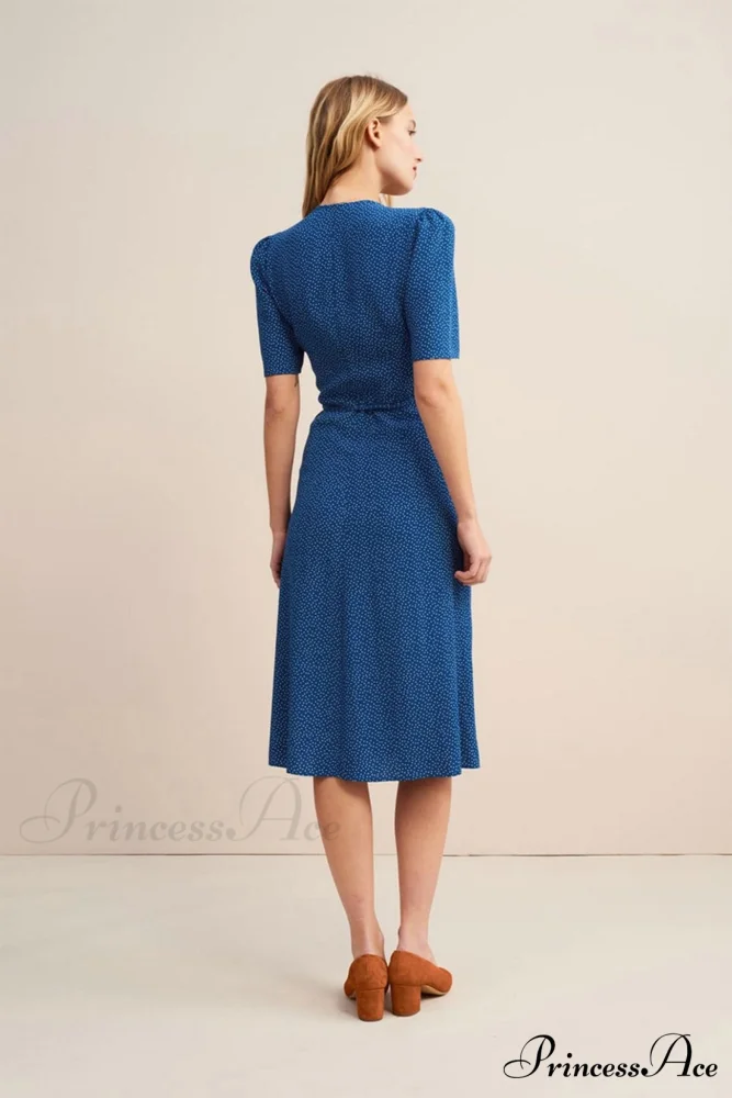 V Neck Slit Short Sleeve Dress - Image 7