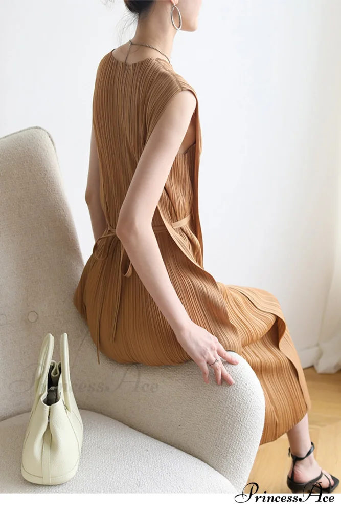 Ruched Lace-Up Midi Dress - Image 8