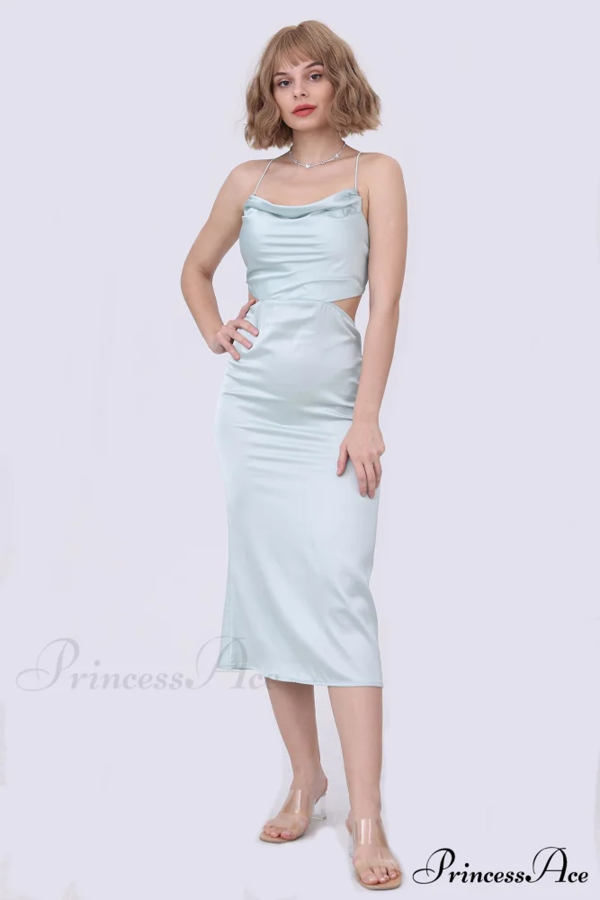 Solid Tie Backless Cami Dress - Image 4