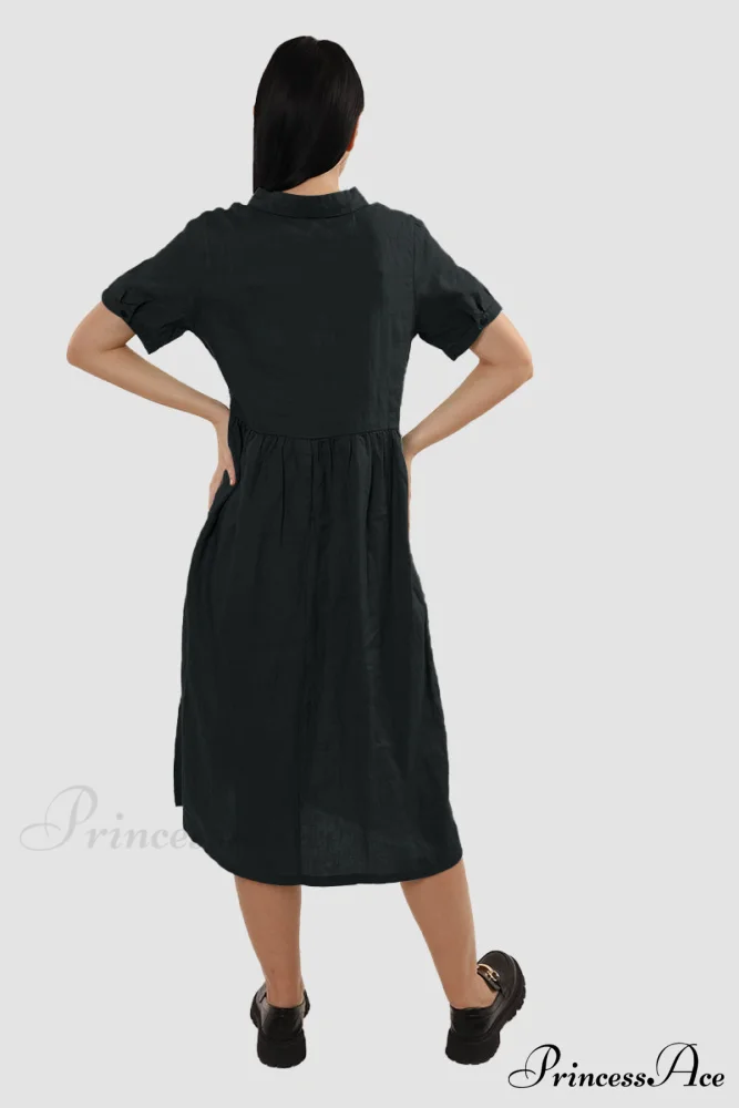 Slouchy Linen Daisy Dress - Image 10