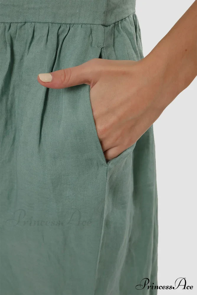 Slouchy Linen Daisy Dress - Image 4