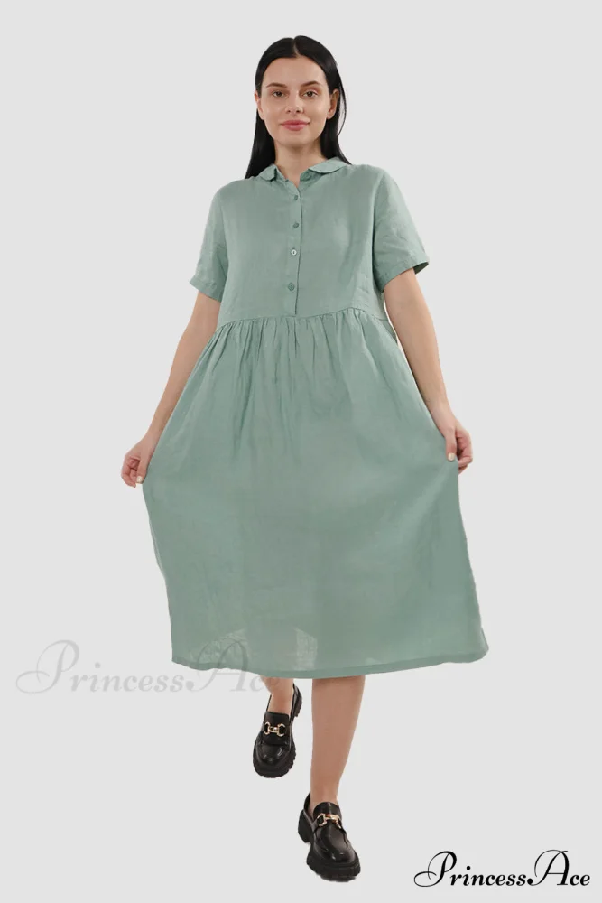 Slouchy Linen Daisy Dress - Image 5