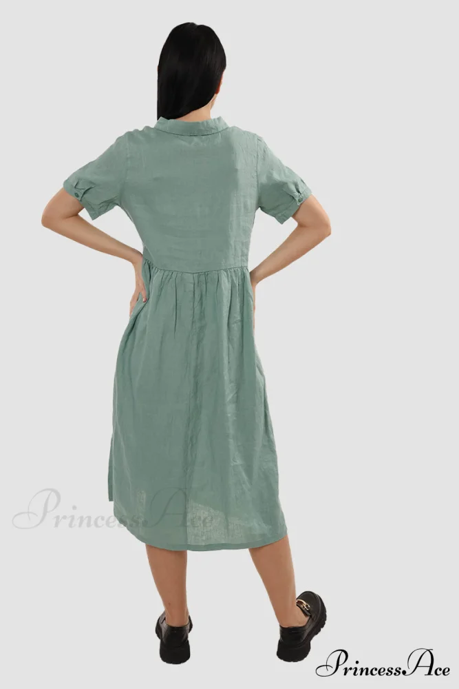 Slouchy Linen Daisy Dress - Image 6