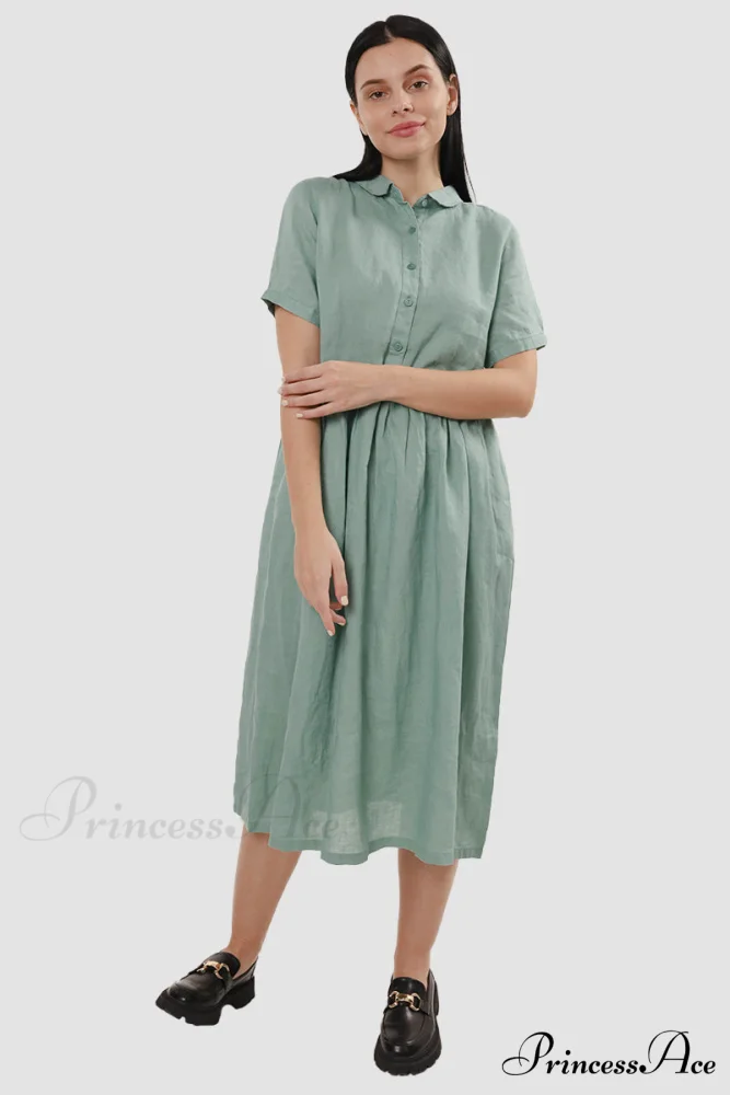 Slouchy Linen Daisy Dress - Image 7