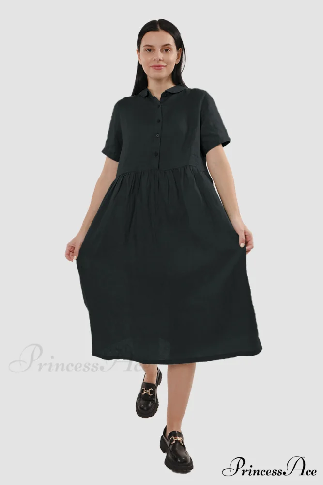 Slouchy Linen Daisy Dress - Image 9