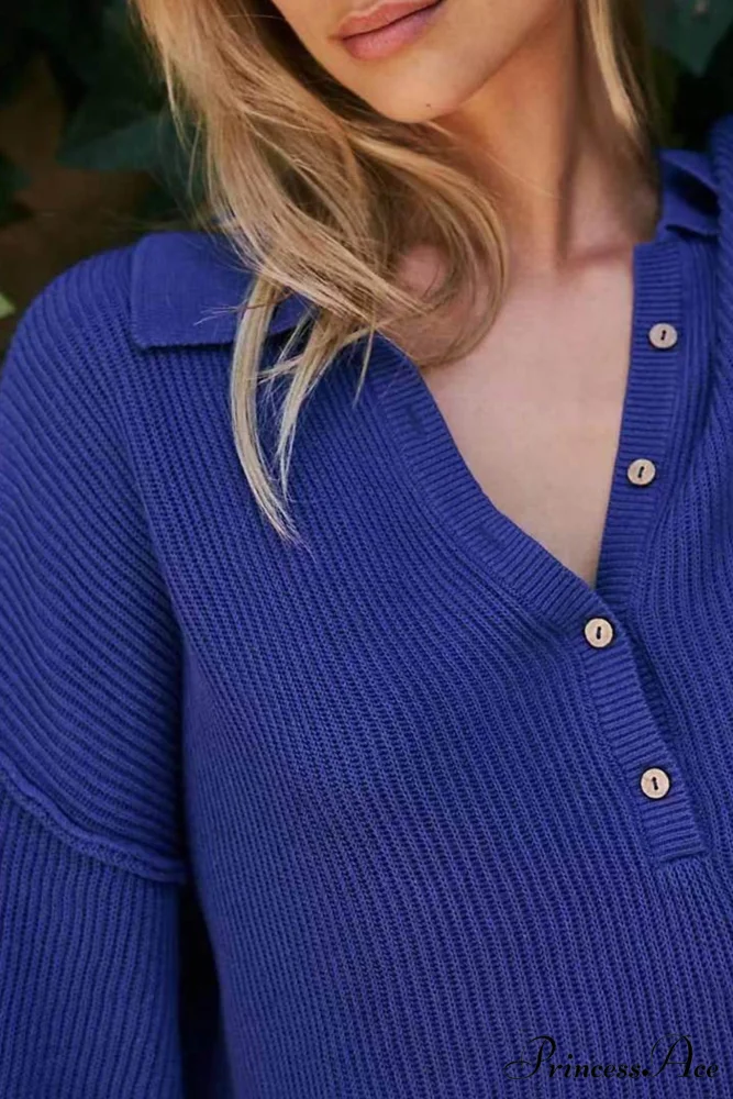 Ribbed Rompers with Lapel and Long Sleeves - Image 5