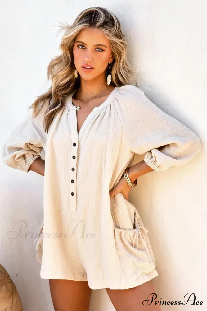 Solid Color Loose Rompers - Image 7