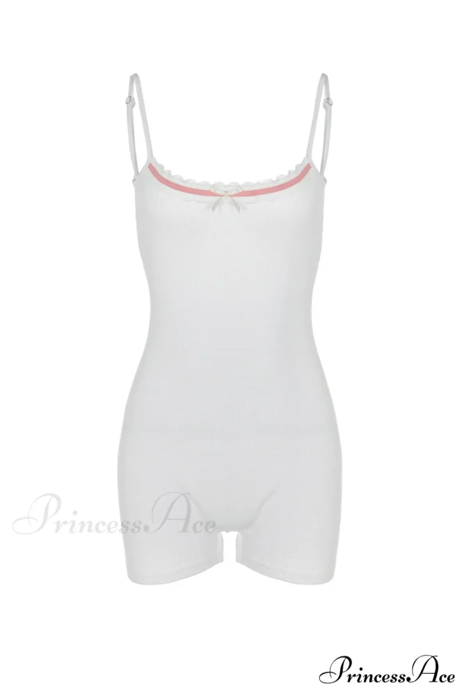 Bow-tie Backless Bodycon Cami Rompers with Lacework - Image 6