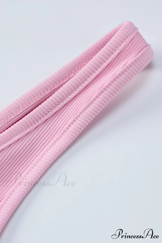 Pink Crisscross Back Rompers with Scoop Neck - Image 5