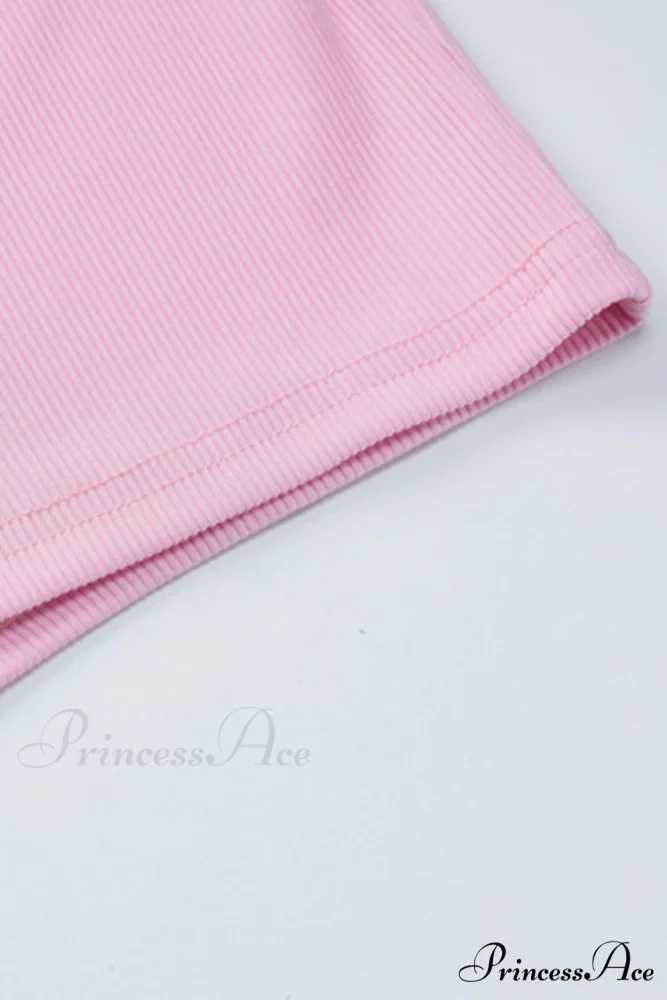 Pink Crisscross Back Rompers with Scoop Neck - Image 7