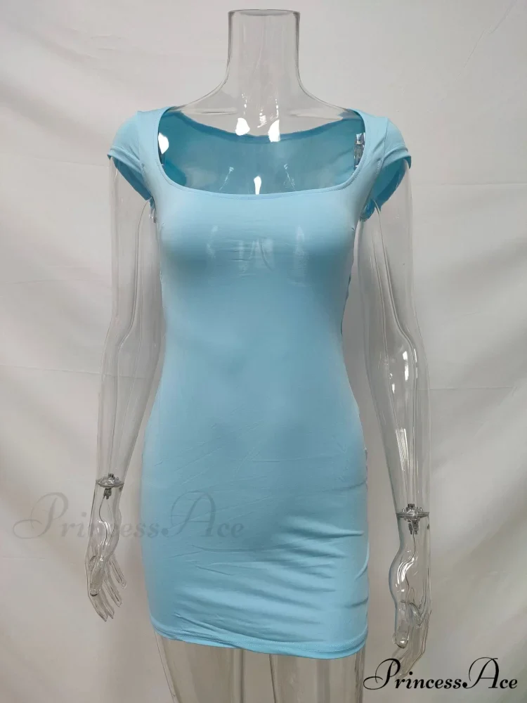 Solid Color Sexy Slim Hollow Out Mini Dress - Image 10