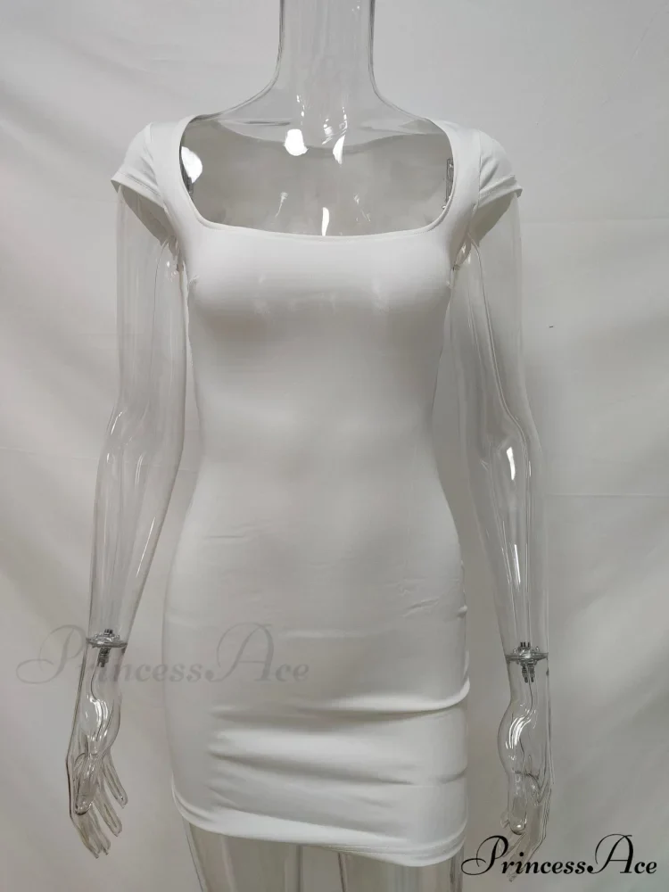 Solid Color Sexy Slim Hollow Out Mini Dress - Image 11