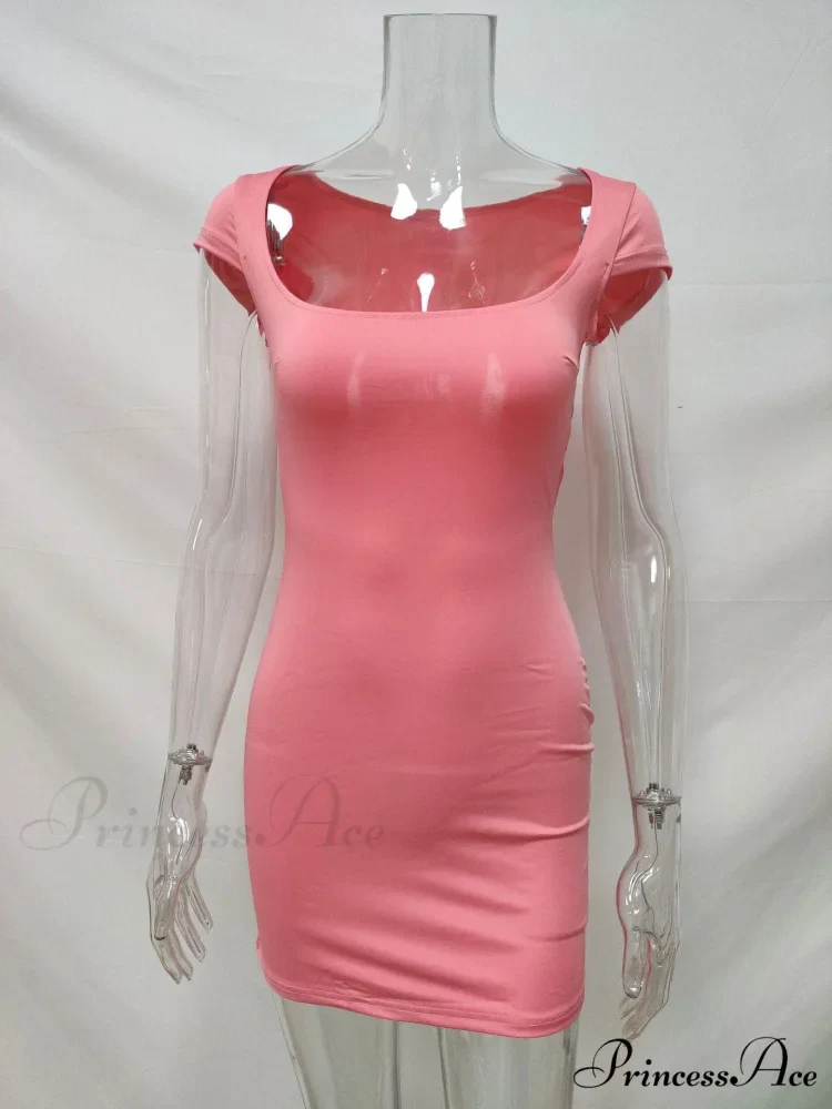 Solid Color Sexy Slim Hollow Out Mini Dress - Image 12