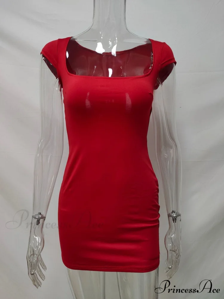 Solid Color Sexy Slim Hollow Out Mini Dress - Image 14