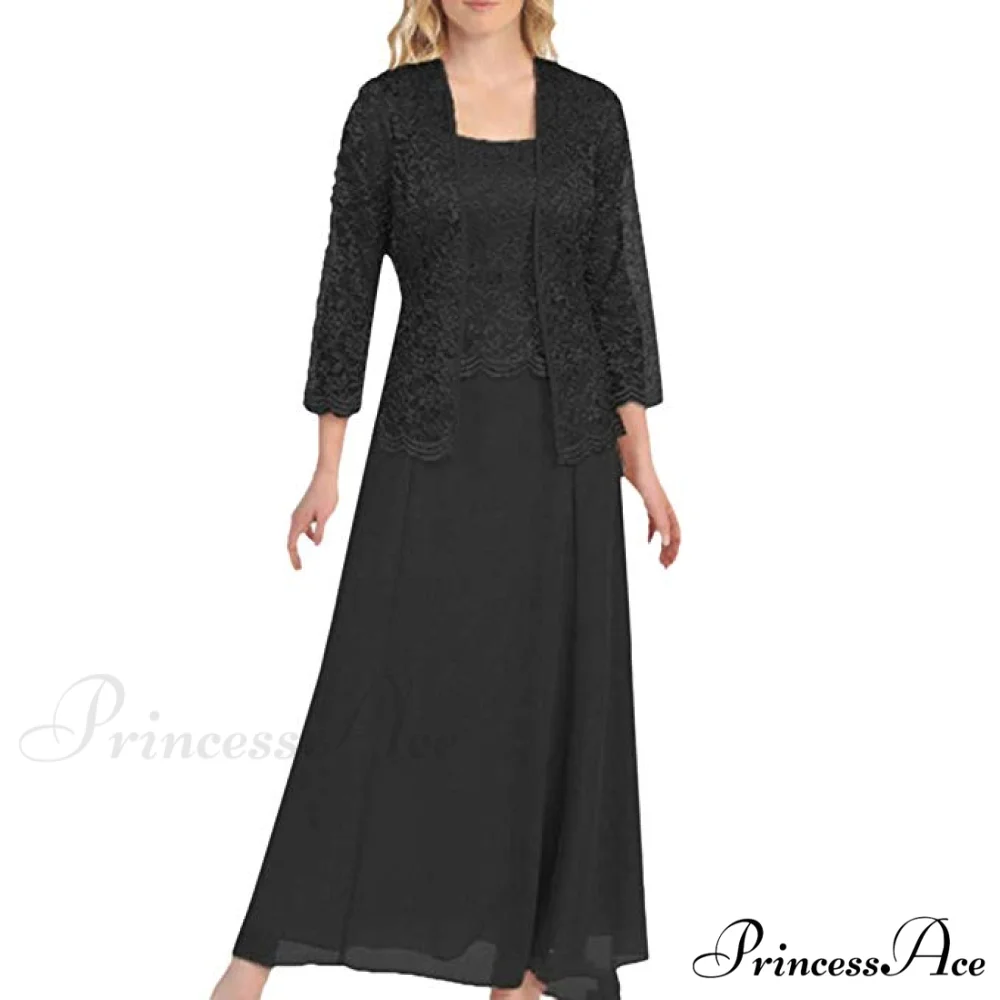 Solid Color Elegant Maxi Mini Dress - Image 2