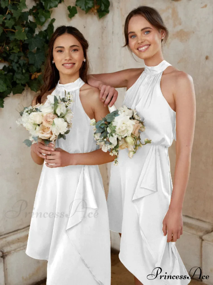 Satin Strap Dress with Hanging Neck - Image 4