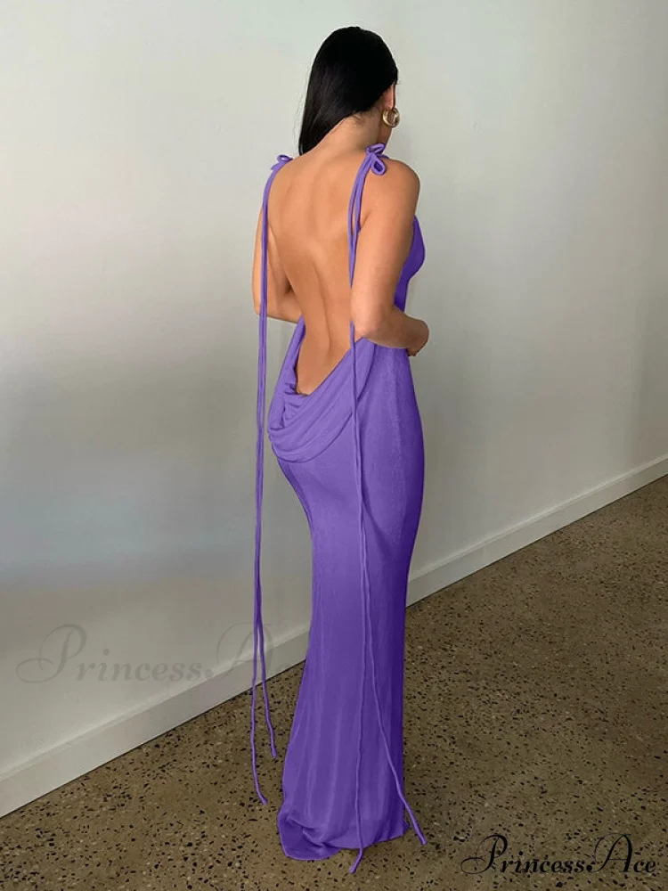 Lace-up Backless Dress - Image 11