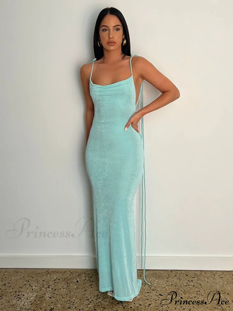 Lace-up Backless Dress - Image 13