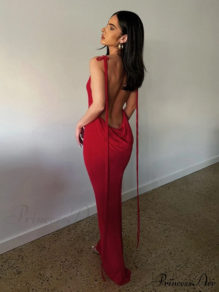 Lace-up Backless Dress - Image 2
