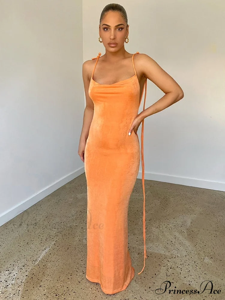 Lace-up Backless Dress - Image 3