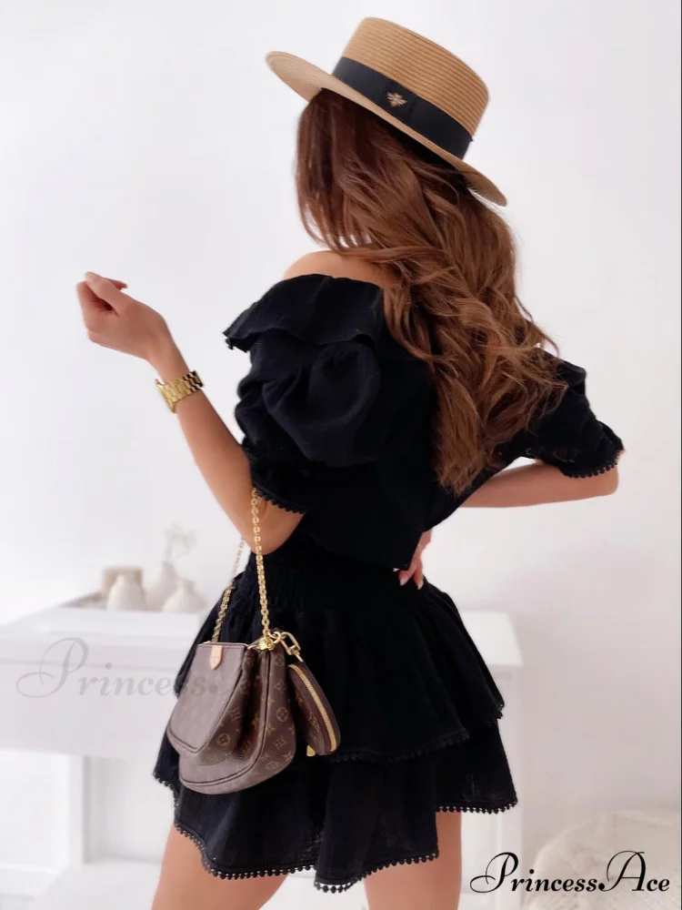 Ruffle Loose Elastic Tunic Mini Party Dress for Summer - Image 5