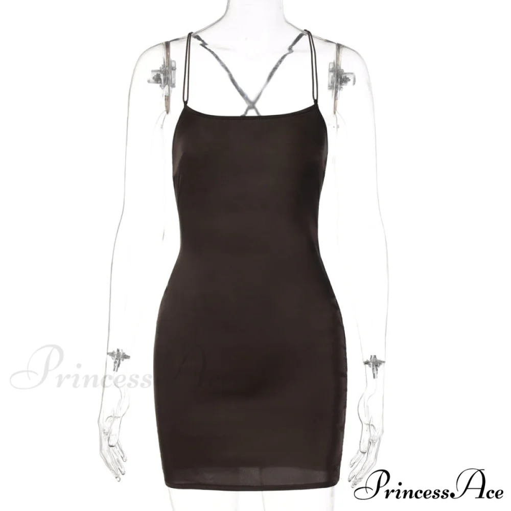 Elegant Satin Spaghetti Strap Draped Mini Dress - Image 7