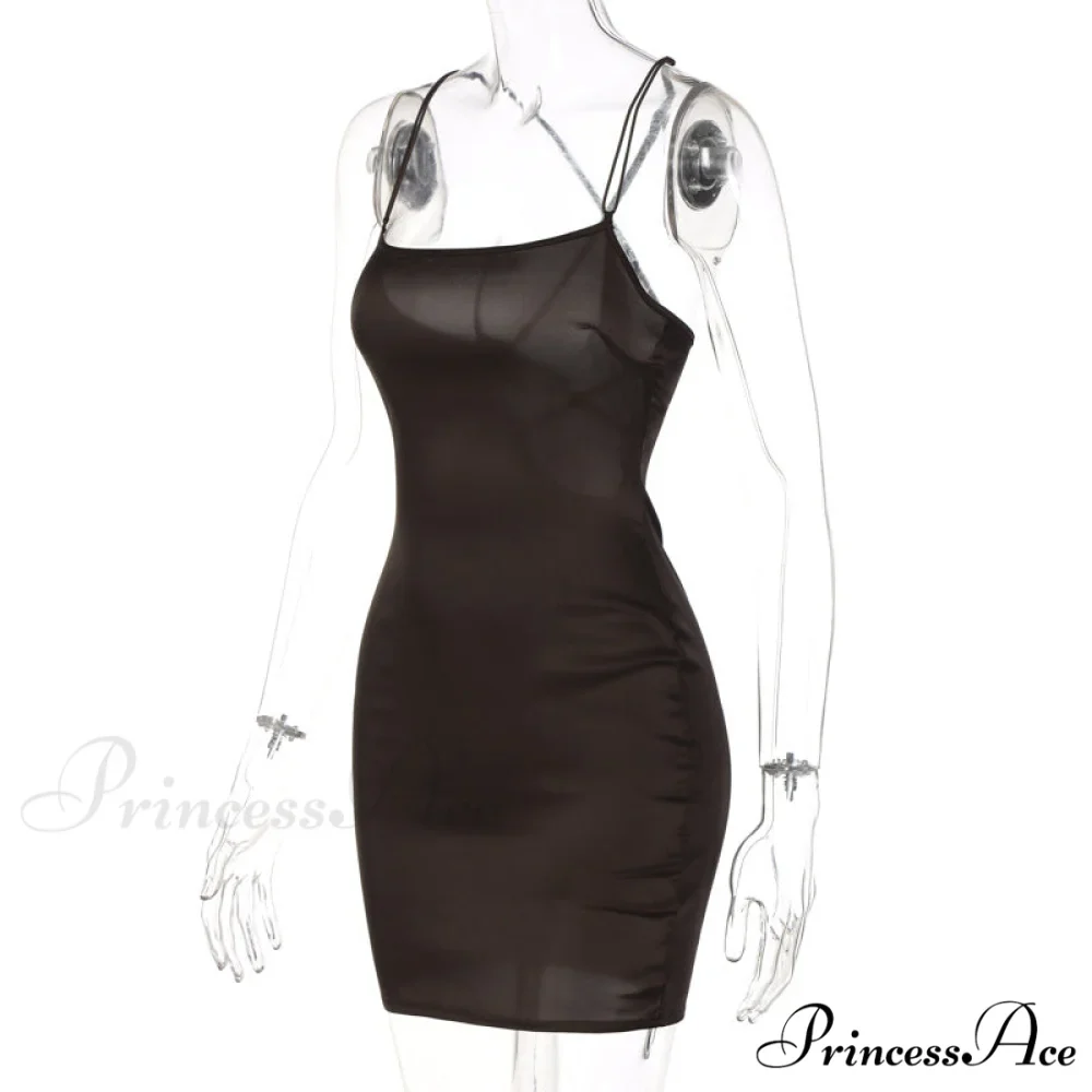 Elegant Satin Spaghetti Strap Draped Mini Dress - Image 8