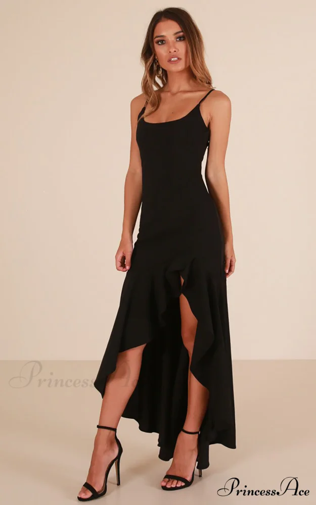 Asymmetric Flounce Long Dress - Image 3