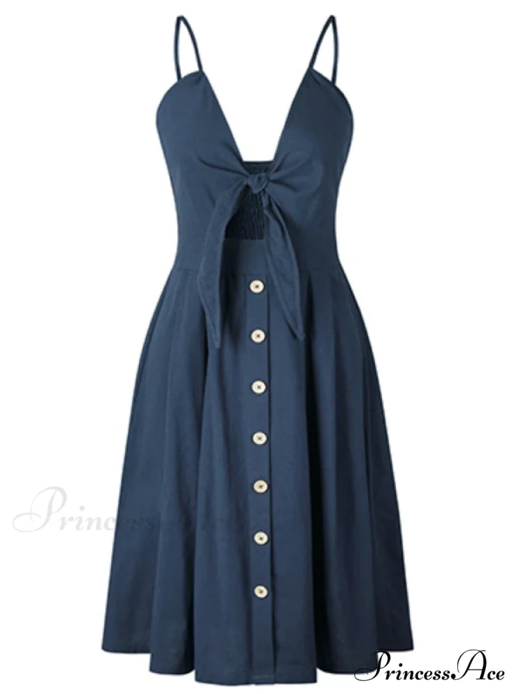 V Backless Midi Length Tunic Beach Dress - Image 3