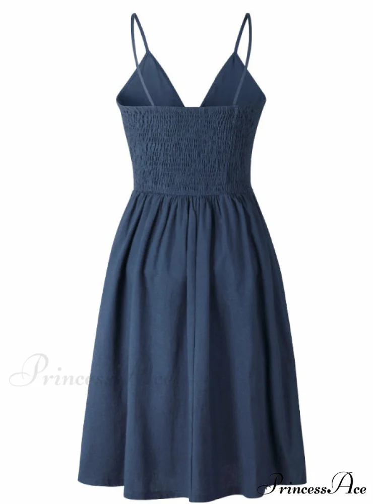 V Backless Midi Length Tunic Beach Dress - Image 4