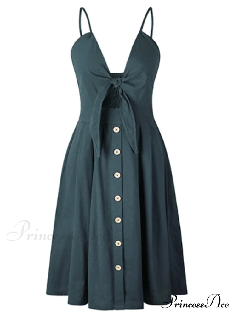 V Backless Midi Length Tunic Beach Dress - Image 5