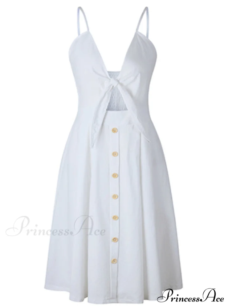 V Backless Midi Length Tunic Beach Dress - Image 7
