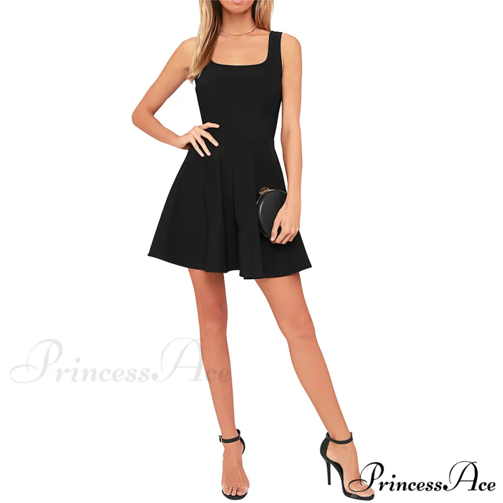Black Skater Mini Dress - Image 2