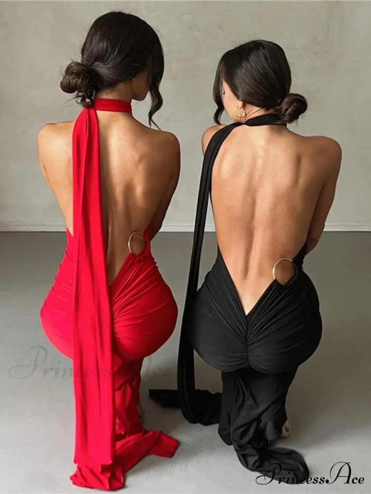 Sophisticated Black Gala Dress with Asymmetrical Neckline - Image 4