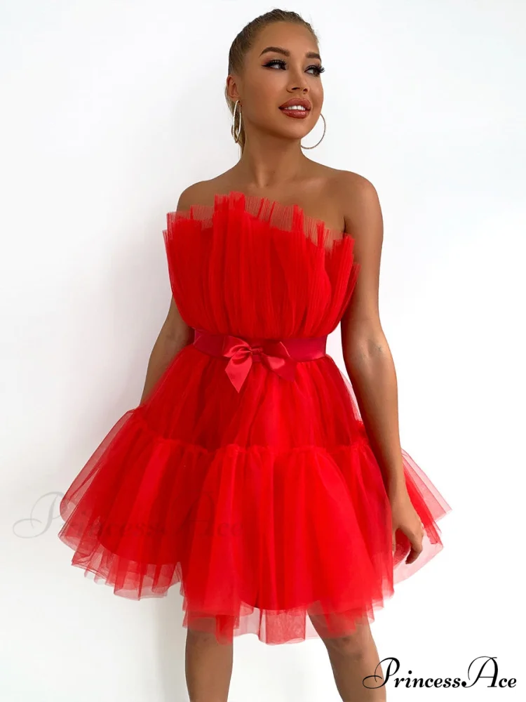 Sweet Women's Mini Party Dress - Hot Pink - Image 3
