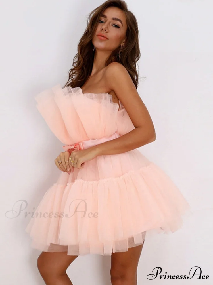 Sweet Women's Mini Party Dress - Hot Pink - Image 6