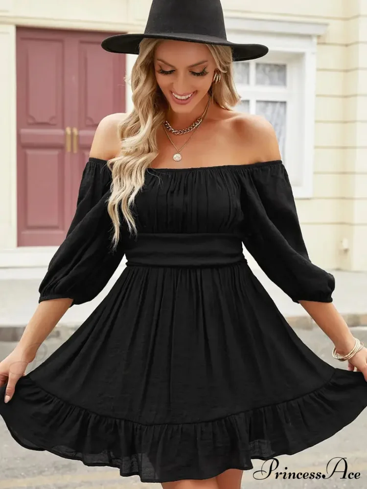 Summer Dress with Lantern Sleeves and Square Neck Ruffle Back - Image 7