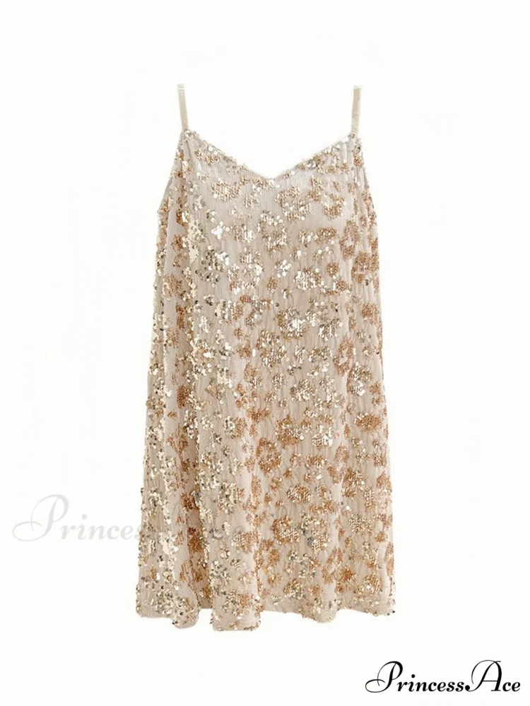 Sequin Slimming Suspender Dress For Women - Image 2